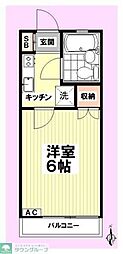 武蔵野ハイツ 1Kの間取図画像