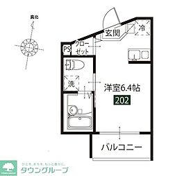 メルディア東久留米 1Kの間取図画像