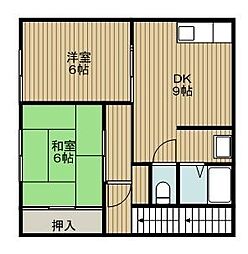 カサベージュ 2DKの間取図画像
