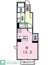エテルネルA棟 ワンルームの間取図画像