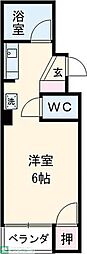 長縄ビル 1Kの間取図画像