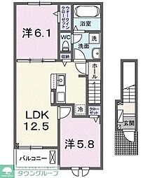 ネオブライツI 2LDKの間取図画像