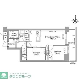 コンフォリア・リヴ八坂富士見 2LDKの間取図画像