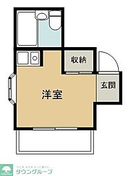 キャッスルポニー ワンルームの間取図画像