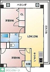 にしきビル 2LDKの間取図画像