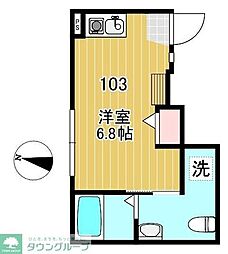 石神井台BASE ワンルームの間取図画像