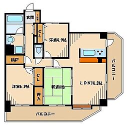 グラディート久米川 3LDKの間取図画像