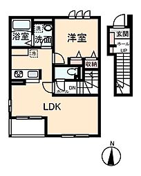 HOLY HAUS 1LDKの間取図画像
