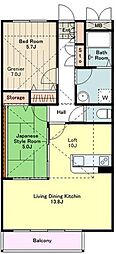 フェリーチェ桜が丘 2SLDKの間取図画像