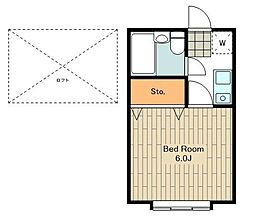 スピードスターハウス 1Kの間取図画像