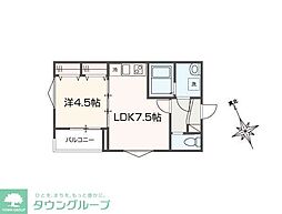 MELLAS武蔵境 1LDKの間取図画像