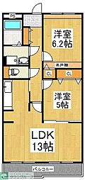 GraceGarden 2LDKの間取図画像