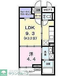 ミルト・ブリーゼ 1LDKの間取図画像