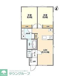 ステラベル 2LDKの間取図画像