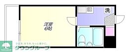 シティパレス2 1Kの間取図画像