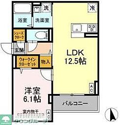 Ｄ Ｐａｉｎａ 上平間　I 301 3階1LDKの間取り
