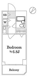 ナイスアーバン鶴見中央 6階1Kの間取り