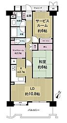 エンゼルパークサイド川崎 4階1SLDKの間取り
