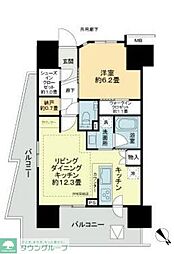 プライム川崎 8階1LDKの間取り