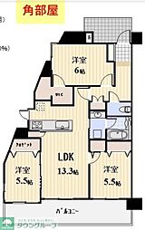 プロスペクト川崎 11階3LDKの間取り