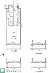 RELUXIA GRANDE 川崎 1Kの間取図画像
