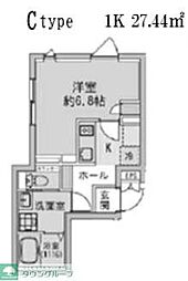 FABRIC蒲田westResidence 1Kの間取図画像