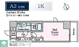 ルフレグランデ川崎ドゥーエ 1Kの間取図画像