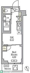ハーモニーレジデンス馬込 1DKの間取図画像