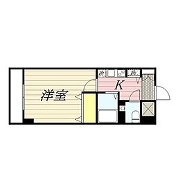 ロリエタワー川崎 1Kの間取図画像