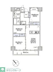 クラシアム神奈川台場 3LDKの間取図画像