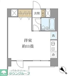 プラス・ワン横浜 ワンルームの間取図画像