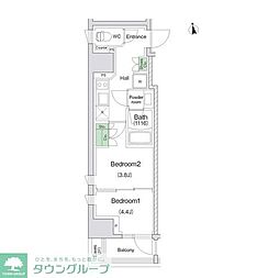 川崎市川崎区東田町マンション 2Kの間取図画像