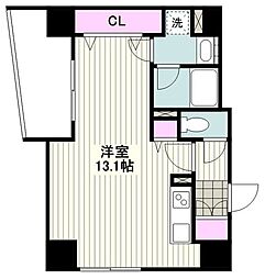 PearlCourt鶴見 ワンルームの間取図画像