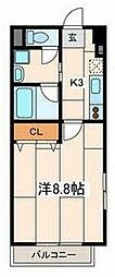 ヴィヴレ35 1Kの間取図画像