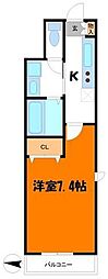 MAISONSOLEIL 1Kの間取図画像