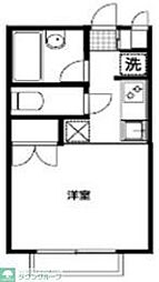 シティーコート川崎A 1Kの間取図画像