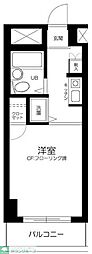 スカイコート川崎2 ワンルームの間取図画像