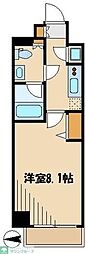 ジーベック蒲田ステーションエグゼ 1Kの間取図画像