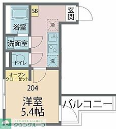 カインドネス鶴見小野 1Kの間取図画像