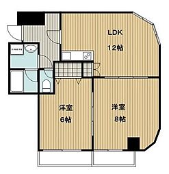 リエス川崎 2LDKの間取図画像