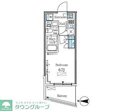 ParkCube大井町レジデンス 1Kの間取図画像