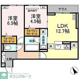 D Paina 市場下町 2LDKの間取図画像