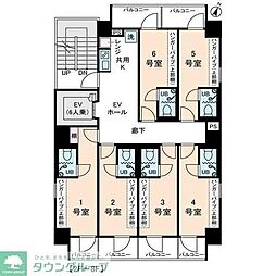 AMMSAMITIEカワサキ3 ワンルームの間取図画像