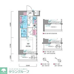 ジェノヴィア川崎2スカイガーデン 1Kの間取図画像