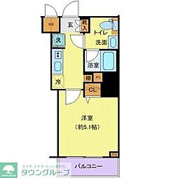 プレール・ドゥーク戸越銀座通り 1Kの間取図画像