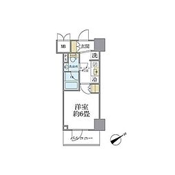 レスピール川崎 1Kの間取図画像