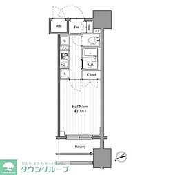スペーシア梅屋敷 1Kの間取図画像