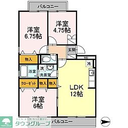 ヴォルス 3LDKの間取図画像