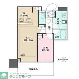 大崎ステーションレジデンス 1LDKの間取図画像