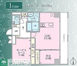 プルメリア 1SLDKの間取図画像